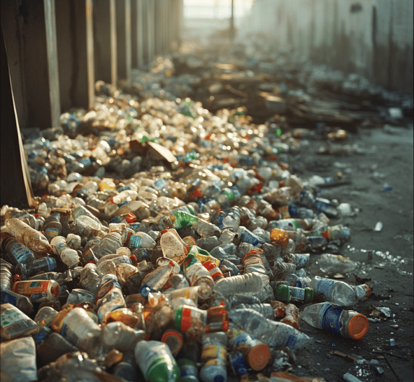 junk plastic bottles