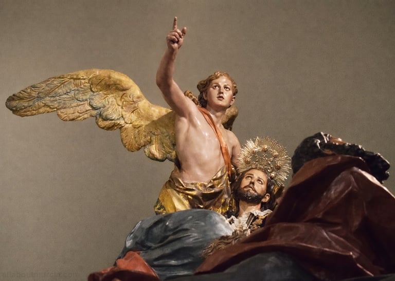 Detail of the Prayer in the Garden, one of the Holy Week "pasos"  -floats- created by Salzillo. Salz