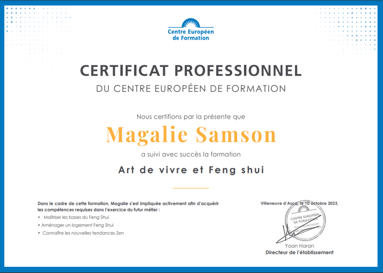 Certif pro Feng Shui