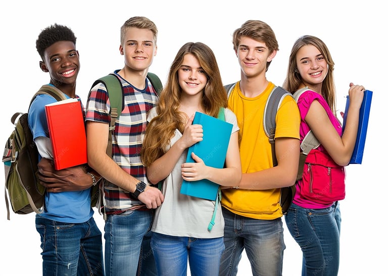 imagem de um grupo de alunos reunidos