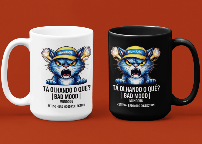 Canecas de Ceramica Premium 360ml nas cores Preta e Branca