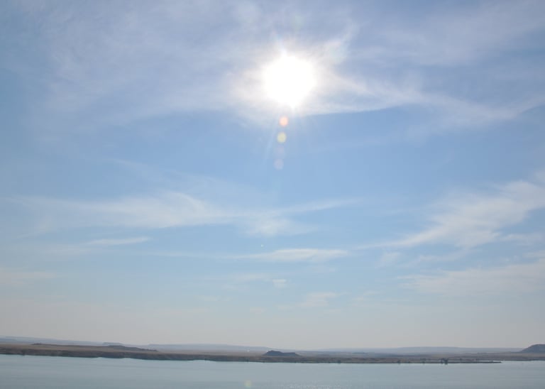 Boyson Reservoir, solar eclipse, Wyoming, America