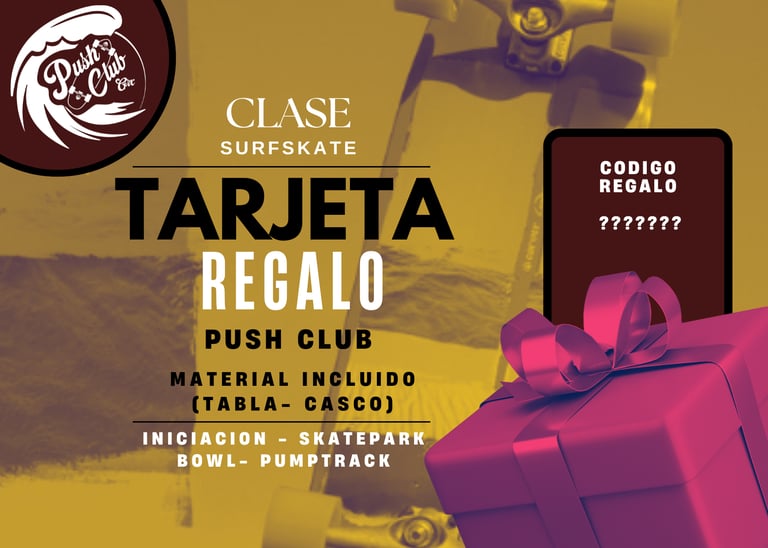 clases de surfskate en Granada - tarjeta regalo