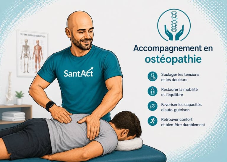 un ostéopathe fait un accompagnement en ostéopathie
