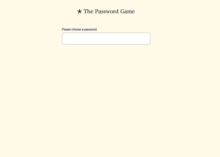 Immagine del gioco The Password Game.