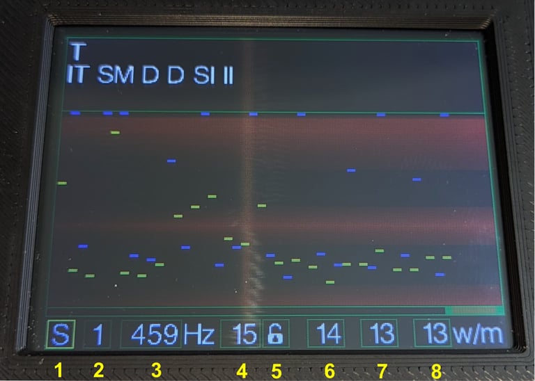 Screenshot of the ESP32 CW decoder/trainer in send practice mode