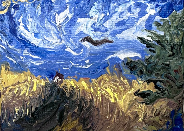 "il ritorno" olio su tela 6x8cm Judy Mazzotti