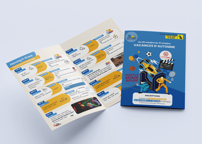 Supports de communication - Programme vacances- L'archipel - Angers - Amy Atelier Graphique