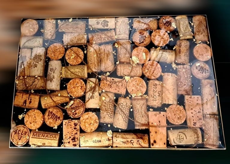 Padėkliukas iš vyno kamščių
