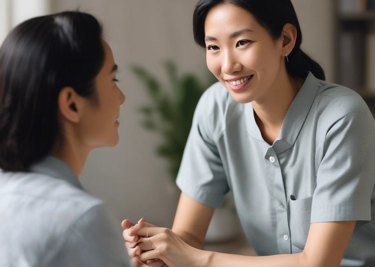 woman in red tank top using white tablet computer