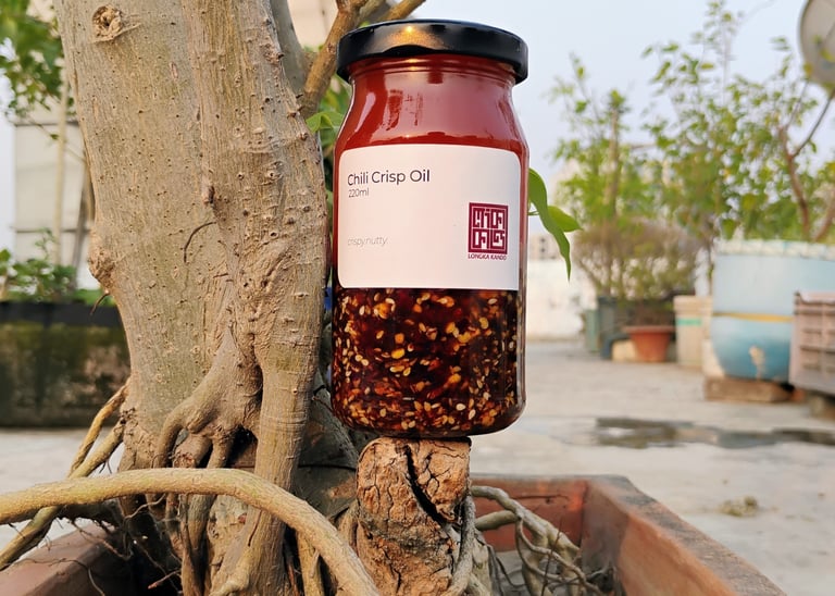A jar of Longka Kando Chili Crisp Oil