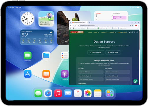 design-support-page-on-ipad