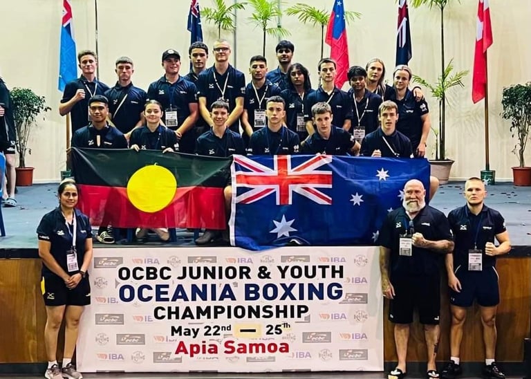 Our Head Coach - Satinder Kaur with the Australian Boxing Team at the OCEANIA Championship in Samoa