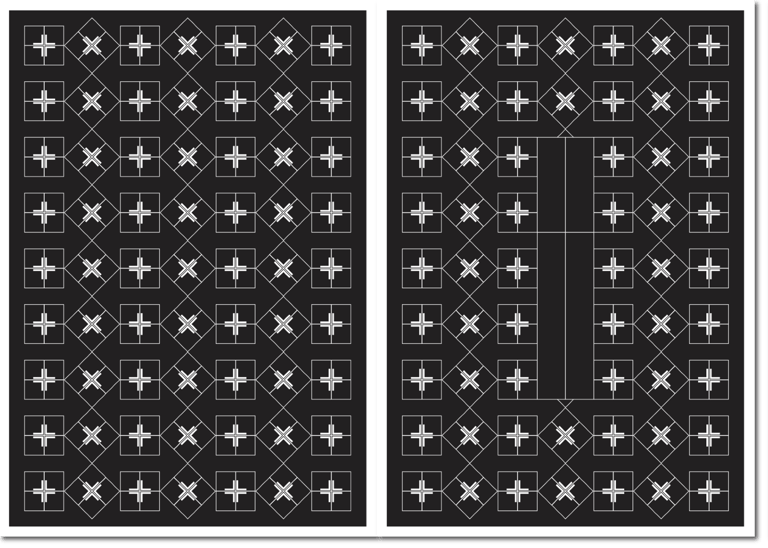 Geöffnete Klappkarte aus der Trauerkarten-Serie Zero
