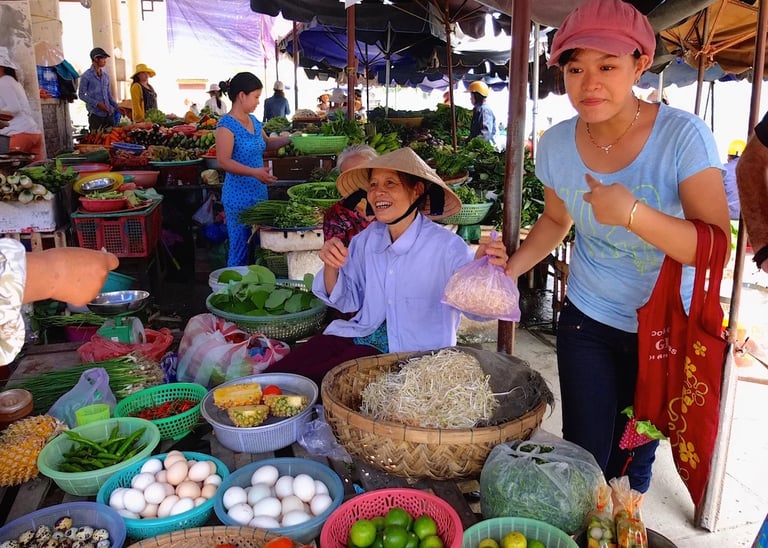 woman at food market Vietnam