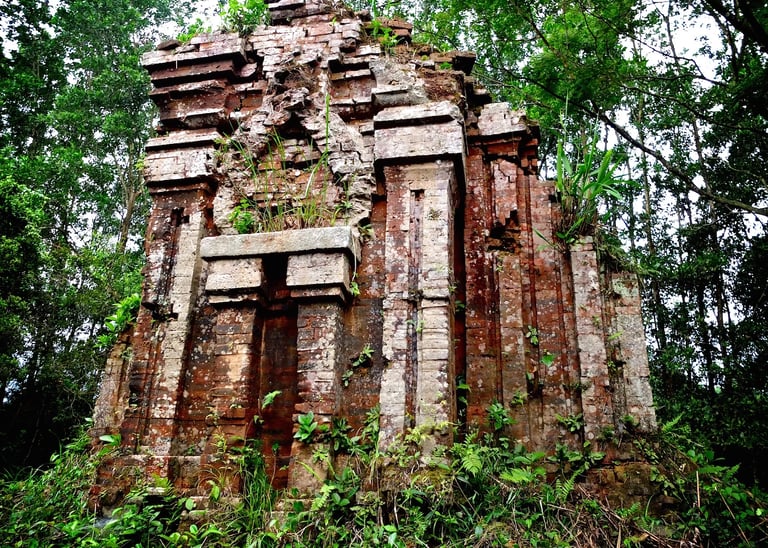 a very old brick building vietnam ruin