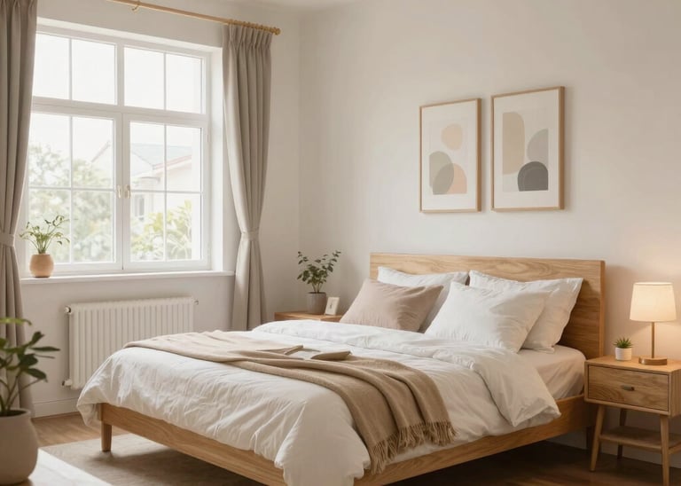 A serene and minimalist space showcasing wellness and cleanliness.