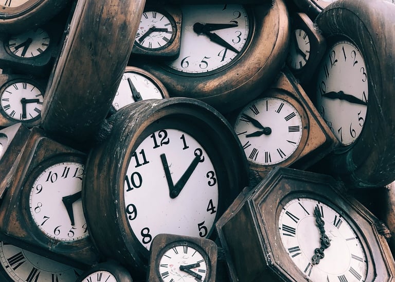 pile of clocks