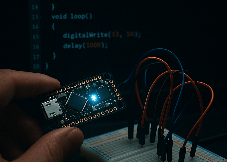 an esp32 being coded using ardiuno IDE ,which conected to a bread board via jumper wires