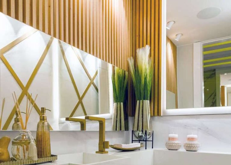 Modern washroom interior design with sleek fixtures and clean layout by CASA DESIGNERS