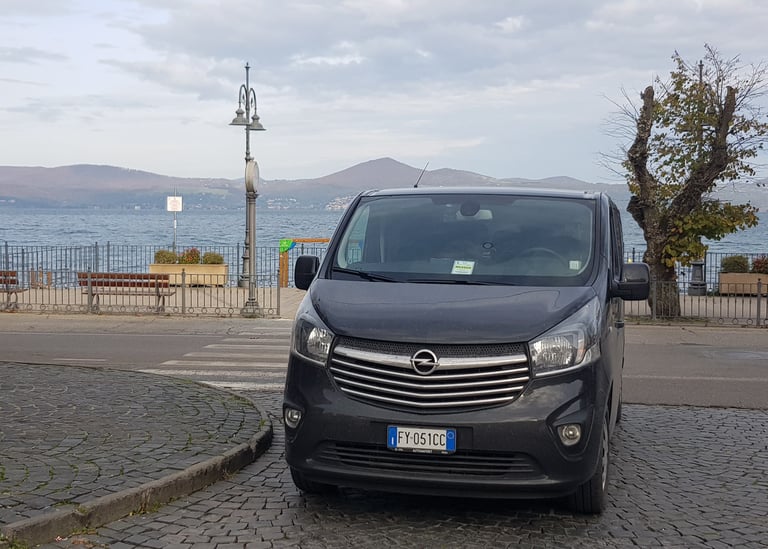 a van parked on the side of a road