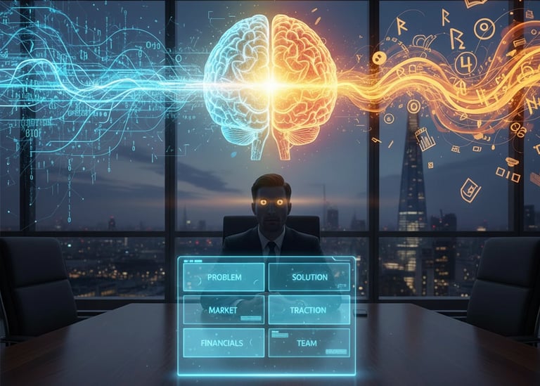Conceptual illustration of how storytelling biology influences investor decisions and signed term sh