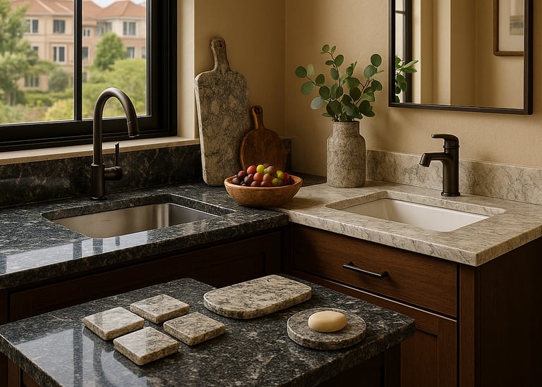 Leftover granite slabs