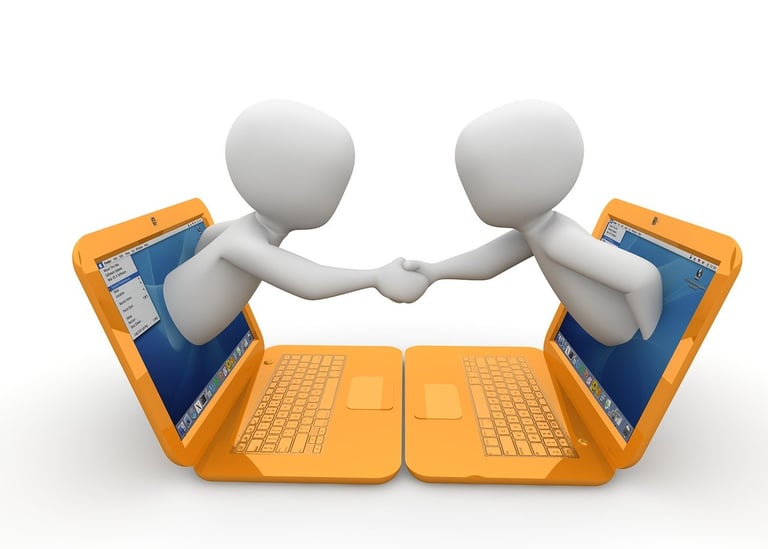 tx for Peggy_Marco, this pictures symbolizes an online meeting between two persons
