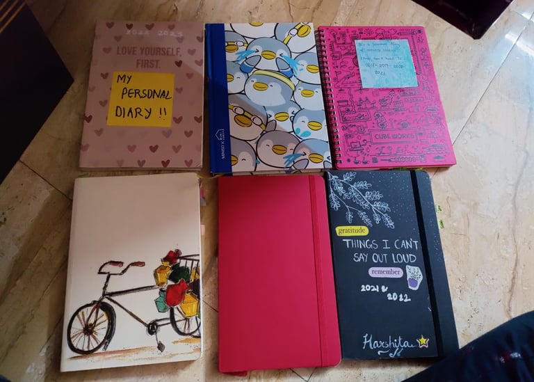 Image of collection all of my journals that I have used till Aug 2025.