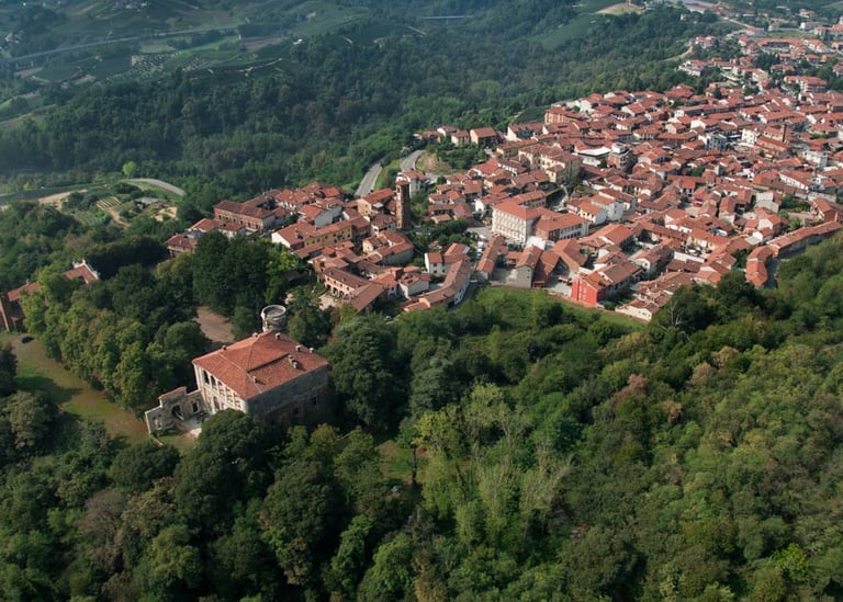 Vista dall'alto di Montà d'Alba.