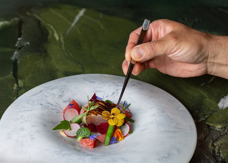 plat culinaire, restaurant Racine à Reims, 2 étoiles au Michelin 