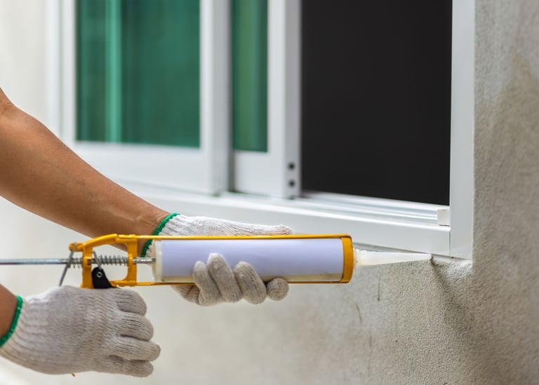 caulking a window