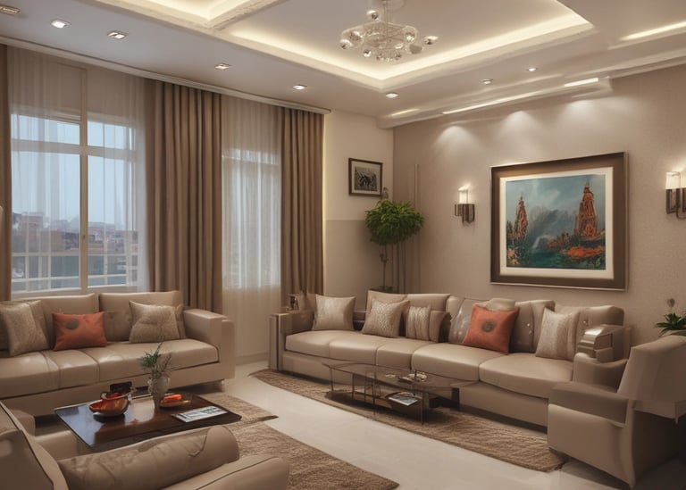 Bright living room with modern inventory