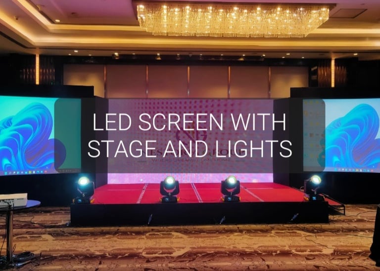 led screen with stage and lights