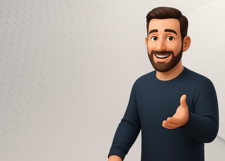 a man with a beard and a beard, giving thumbs up