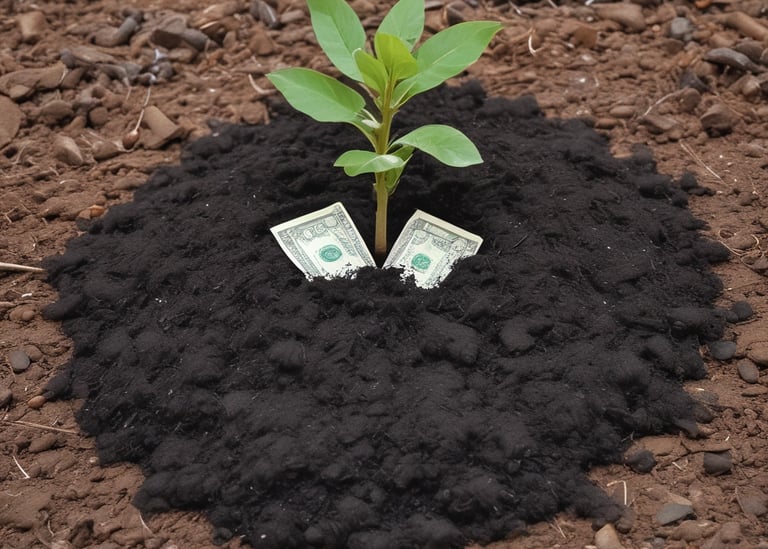 Biochar, plants and coins