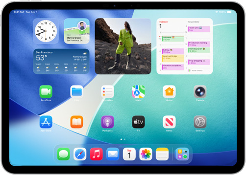 a tablet with a picture of a woman in a green dress