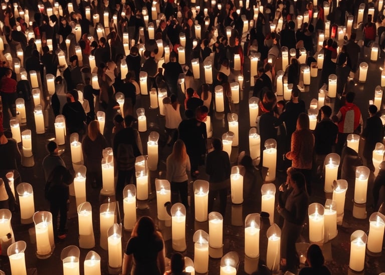 Abstract circular forms overlapping in warm, muted earth tones symbolizing unity.