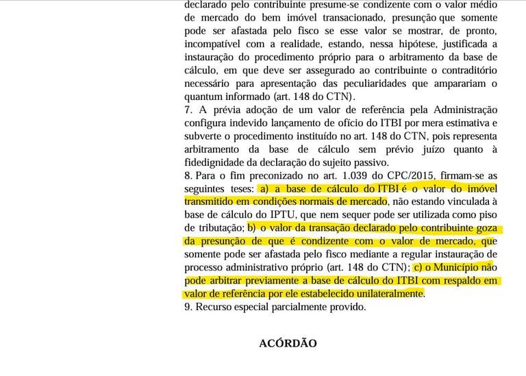 Decisão do STJ sobre ITBI