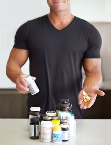 a man with supplements