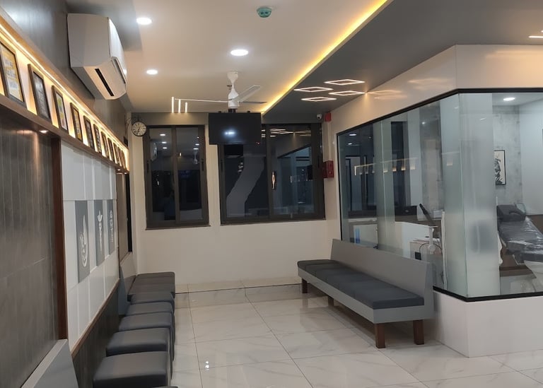 Immerse yourself in the contemporary ambiance of Dr. Shreya Patel's renowned dermatology clinic in Vadodara