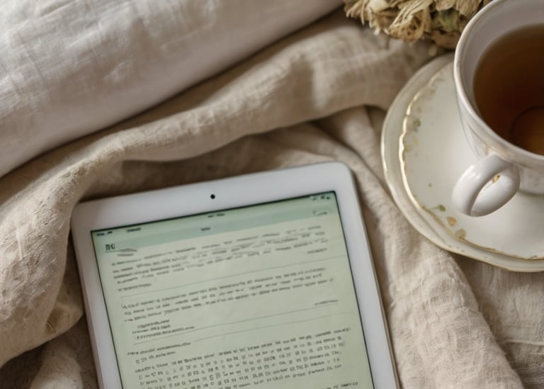 Vue tablette sur blog mariage, ambiance douce