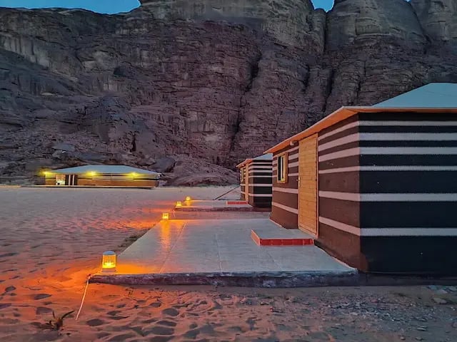 Overnight desert camp in Wadi Rum on a jeep tour