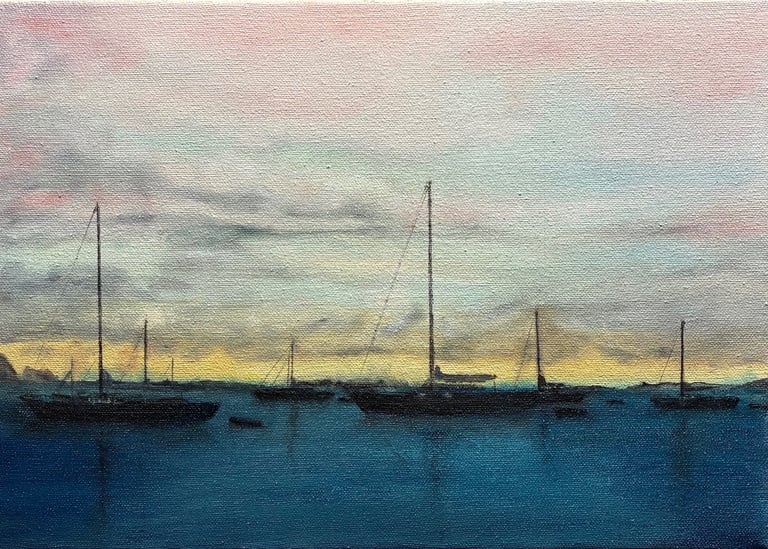 Good Morning, B.V.I. 20.32 x 25.4 cm  Oil on Canvas