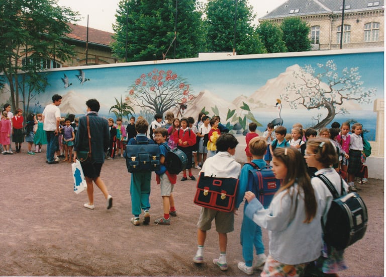 Fresque extérieure réalisée par l'artiste France CRUSE.