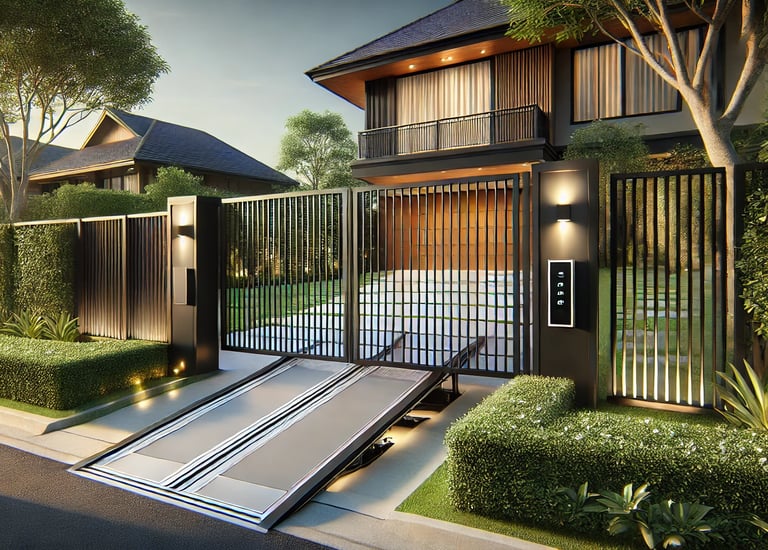 automatic sliding door in a bungalow