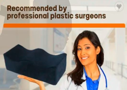 a woman in a lab coat holding a piece of plastic surgery equipment