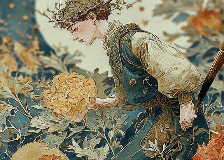 watercolor illustration in progress painted by Sohlvian as part of a fantasy game art design process