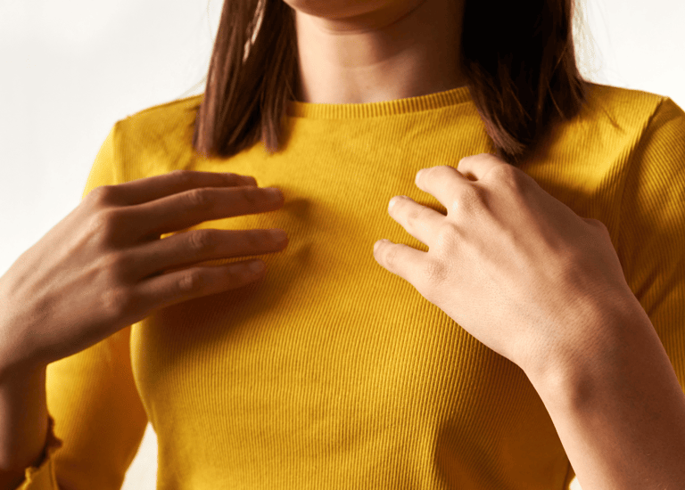 a woman tapping to free her emotion 