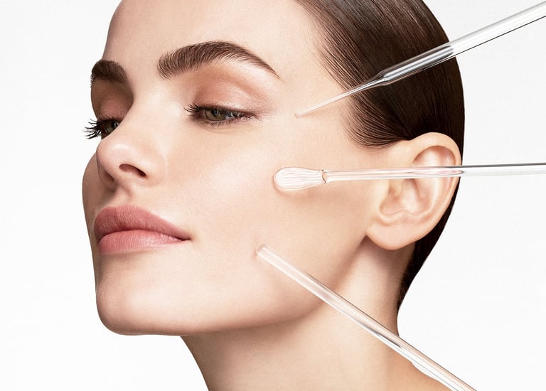 Vrouw met glazen stokjes op haar huid